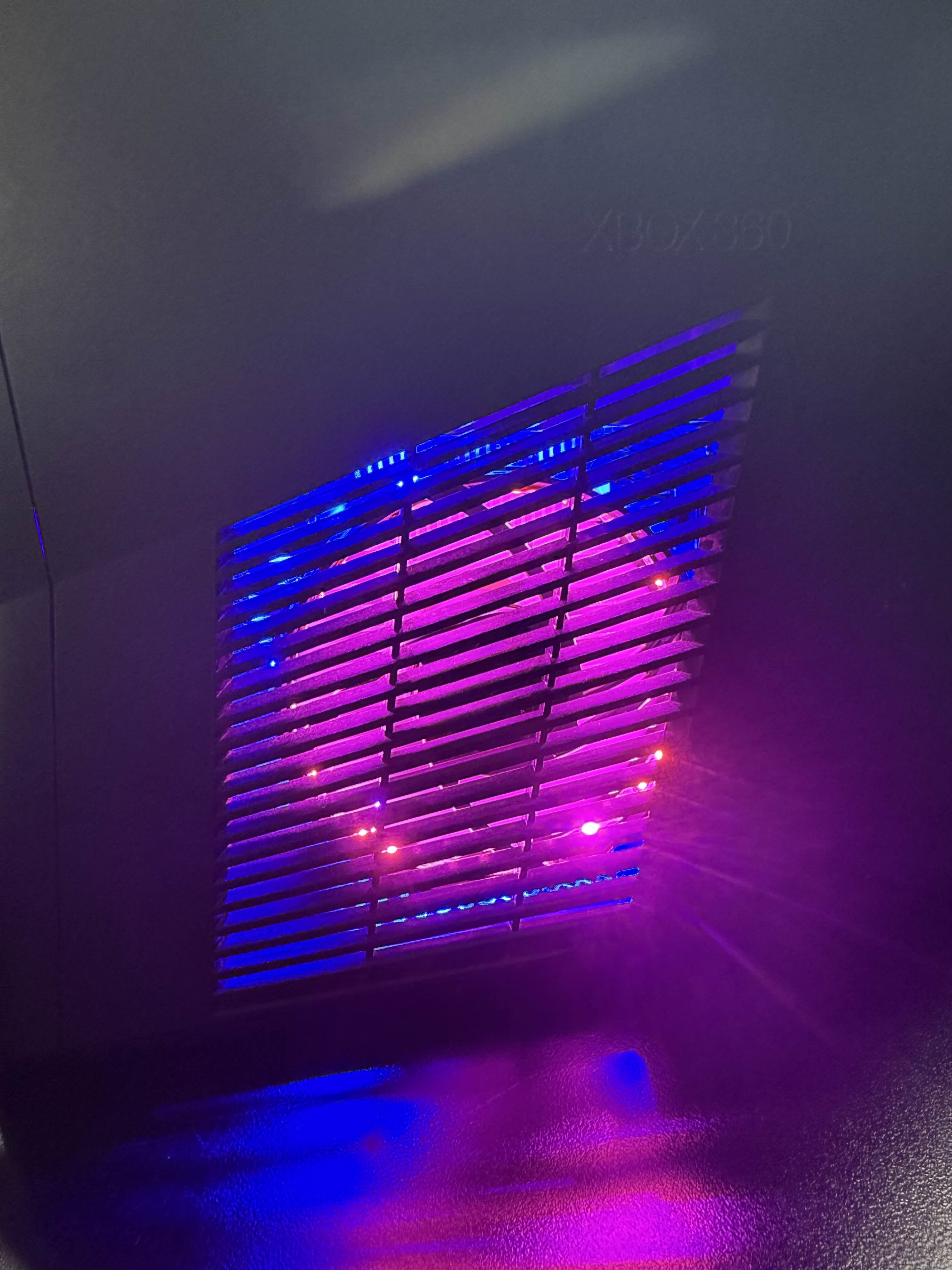 Xbox 360 Slim RGH3 Modded Console (Trinity) | Pink & Blue LEDs